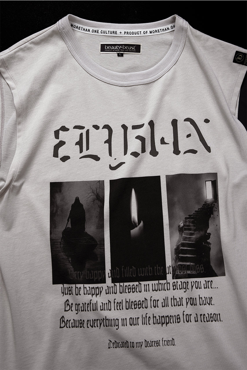 画像をギャラリービューアに読み込む, beauty : beast ESSENTIAL GRAPHIC LINE SLEEVELESS TEE (ELYSIAN / BEIGE)