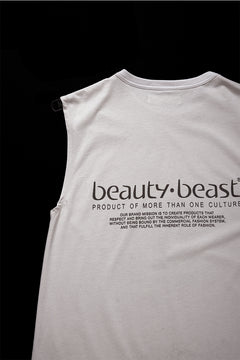 画像をギャラリービューアに読み込む, beauty : beast ESSENTIAL GRAPHIC LINE SLEEVELESS TEE (ELYSIAN / BEIGE)