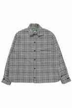 Load image into Gallery viewer, N/07 OPEN COLLAR L/S SHIRT / HOUNDSTOOTH GLEN CHECK (WHITE x BLACK)