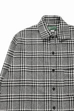 Load image into Gallery viewer, N/07 OPEN COLLAR L/S SHIRT / HOUNDSTOOTH GLEN CHECK (WHITE x BLACK)