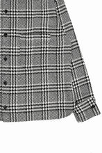 Load image into Gallery viewer, N/07 OPEN COLLAR L/S SHIRT / HOUNDSTOOTH GLEN CHECK (WHITE x BLACK)