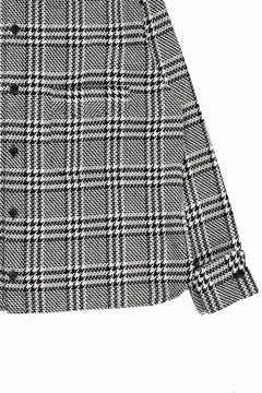 Load image into Gallery viewer, N/07 OPEN COLLAR L/S SHIRT / HOUNDSTOOTH GLEN CHECK (WHITE x BLACK)