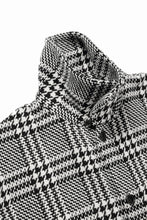 Load image into Gallery viewer, N/07 OPEN COLLAR L/S SHIRT / HOUNDSTOOTH GLEN CHECK (WHITE x BLACK)