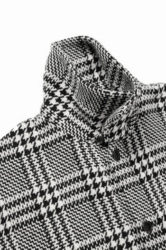 Load image into Gallery viewer, N/07 OPEN COLLAR L/S SHIRT / HOUNDSTOOTH GLEN CHECK (WHITE x BLACK)