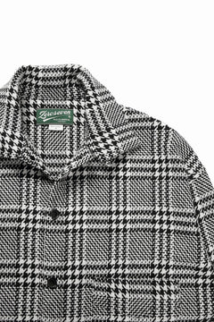 Load image into Gallery viewer, N/07 OPEN COLLAR L/S SHIRT / HOUNDSTOOTH GLEN CHECK (WHITE x BLACK)
