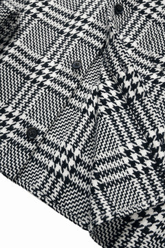 Load image into Gallery viewer, N/07 OPEN COLLAR L/S SHIRT / HOUNDSTOOTH GLEN CHECK (WHITE x BLACK)