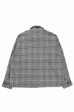 Load image into Gallery viewer, N/07 OPEN COLLAR L/S SHIRT / HOUNDSTOOTH GLEN CHECK (WHITE x BLACK)