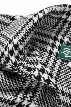 Load image into Gallery viewer, N/07 OPEN COLLAR L/S SHIRT / HOUNDSTOOTH GLEN CHECK (WHITE x BLACK)