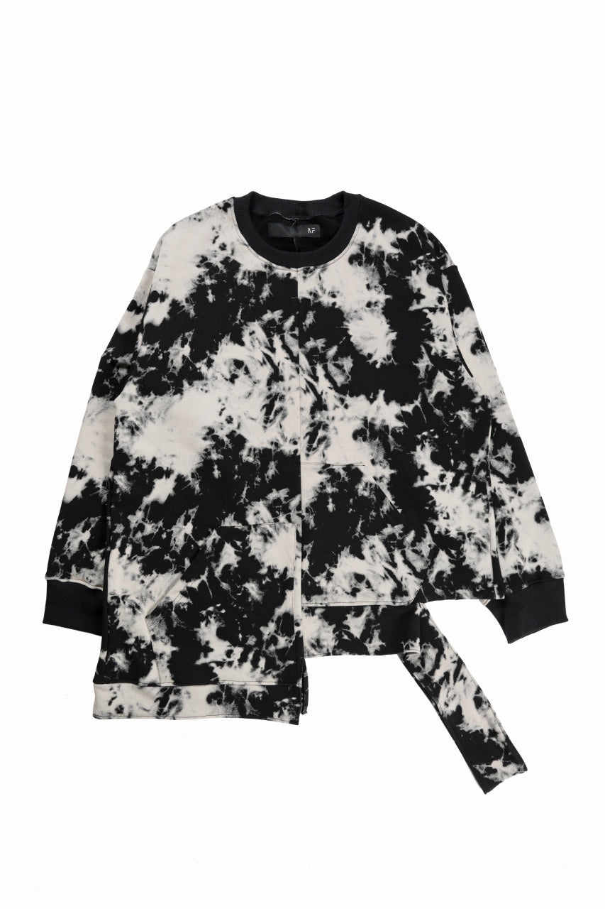 画像をギャラリービューアに読み込む, A.F ARTEFACT ASYMMETRY LOOP HEM TOPS / MOTTLED DYING (BLACK x IVORY)