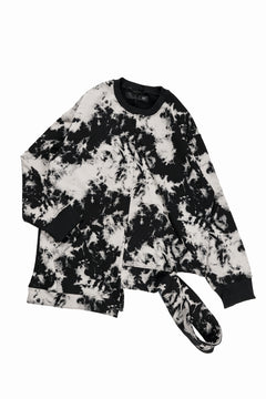 画像をギャラリービューアに読み込む, A.F ARTEFACT ASYMMETRY LOOP HEM TOPS / MOTTLED DYING (BLACK x IVORY)