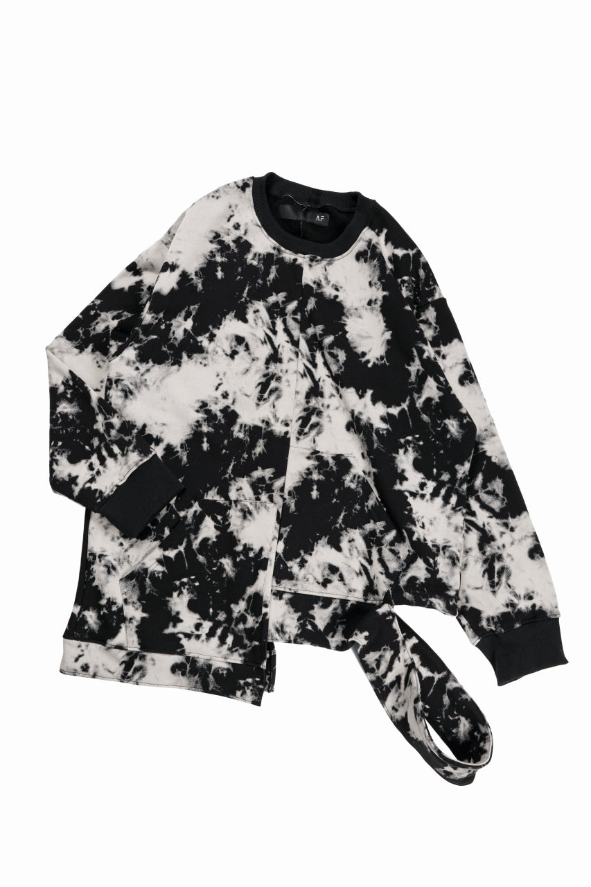 画像をギャラリービューアに読み込む, A.F ARTEFACT ASYMMETRY LOOP HEM TOPS / MOTTLED DYING (BLACK x IVORY)