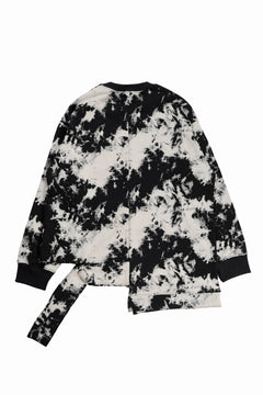 画像をギャラリービューアに読み込む, A.F ARTEFACT ASYMMETRY LOOP HEM TOPS / MOTTLED DYING (BLACK x IVORY)
