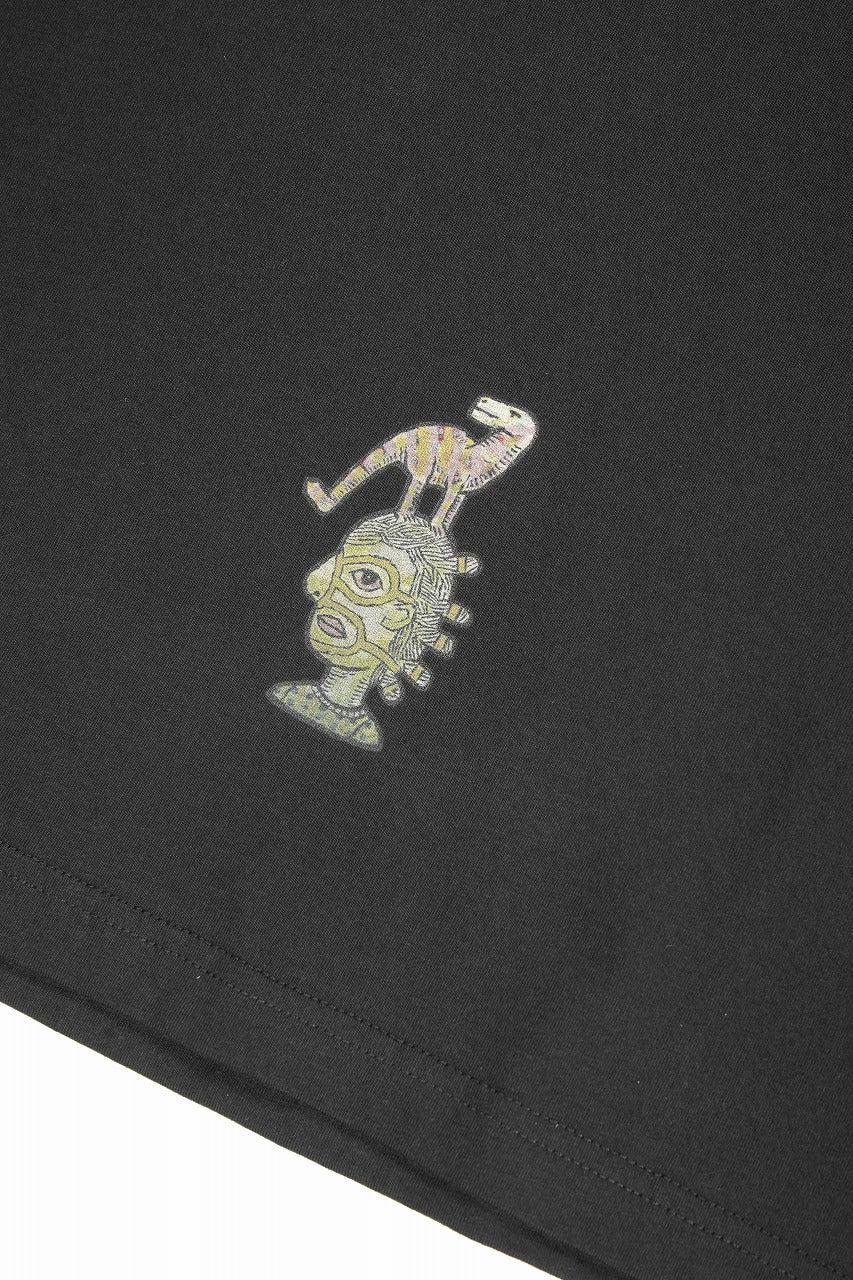 画像をギャラリービューアに読み込む, ISABEL BENENATO Comfort Size Print T-Shirt of Cotton Jersey (BLACK)