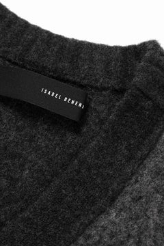 画像をギャラリービューアに読み込む, ISABEL BENENATO Yak Cardigan with Shaded Jacquard in Two Colours (GRAPHITE)