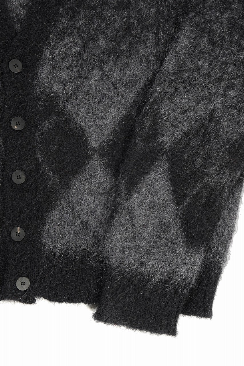Load image into Gallery viewer, ISABEL BENENATO Shaded Gauzed Mohair Cardigan (BLACK / GRAPHITE)