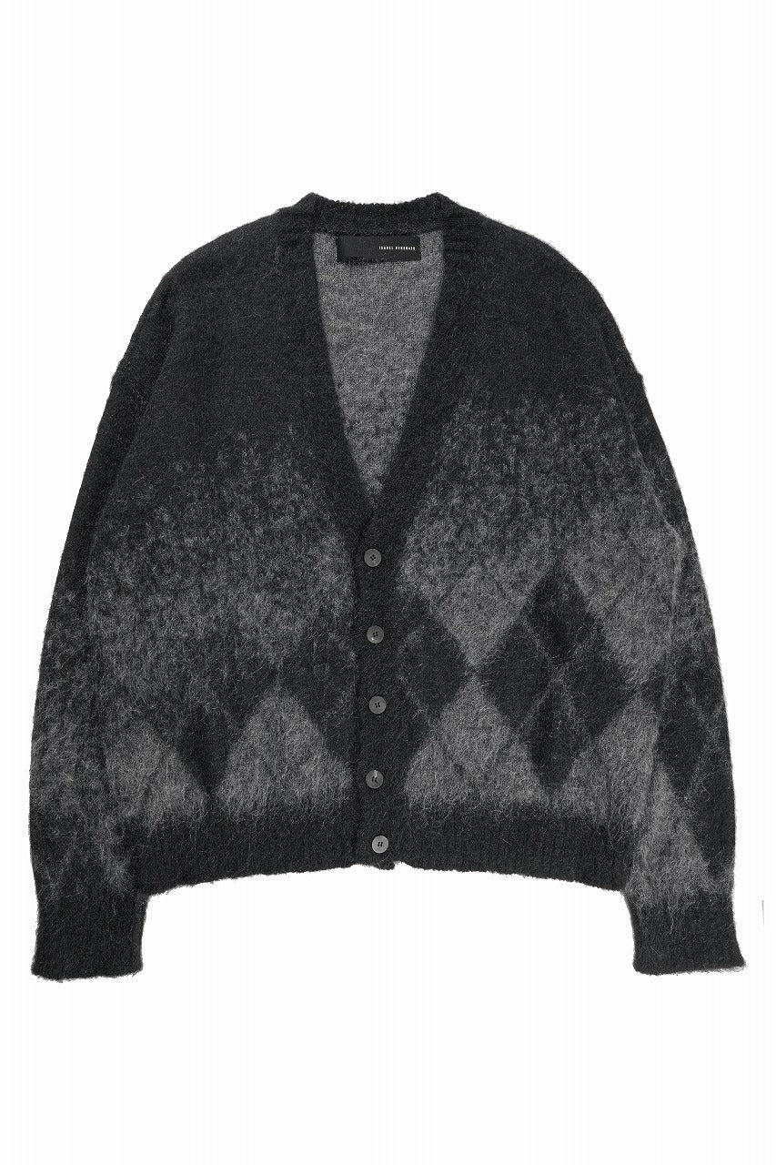 Load image into Gallery viewer, ISABEL BENENATO Shaded Gauzed Mohair Cardigan (BLACK / GRAPHITE)