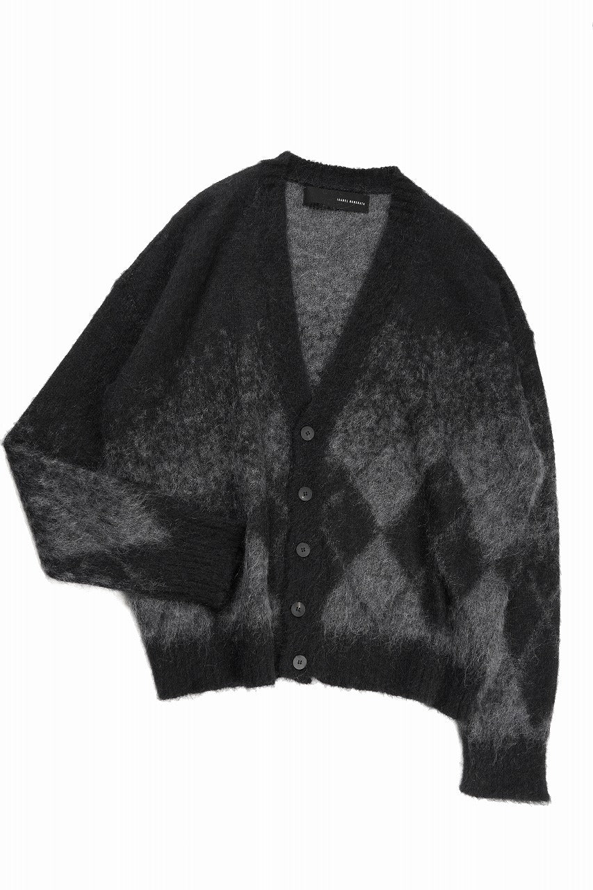 Load image into Gallery viewer, ISABEL BENENATO Shaded Gauzed Mohair Cardigan (BLACK / GRAPHITE)