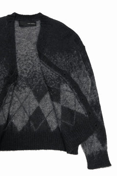 Load image into Gallery viewer, ISABEL BENENATO Shaded Gauzed Mohair Cardigan (BLACK / GRAPHITE)