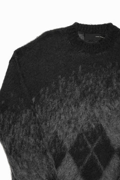 画像をギャラリービューアに読み込む, ISABEL BENENATO Gauzed Mohair Crew-Neck Sweater in Shaded Check (BLACK / GRAPHITE)