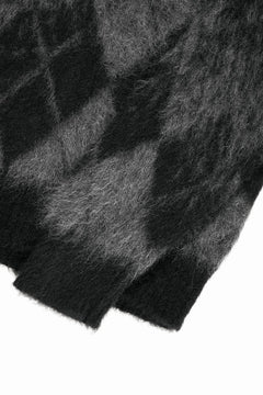画像をギャラリービューアに読み込む, ISABEL BENENATO Gauzed Mohair Crew-Neck Sweater in Shaded Check (BLACK / GRAPHITE)