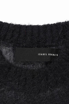 画像をギャラリービューアに読み込む, ISABEL BENENATO Gauzed Mohair Crew-Neck Sweater in Shaded Check (BLACK / GRAPHITE)