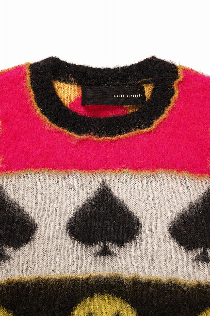 画像をギャラリービューアに読み込む, ISABEL BENENATO Wool Jacquarrd Intarsia Knit Jumper (MIX)