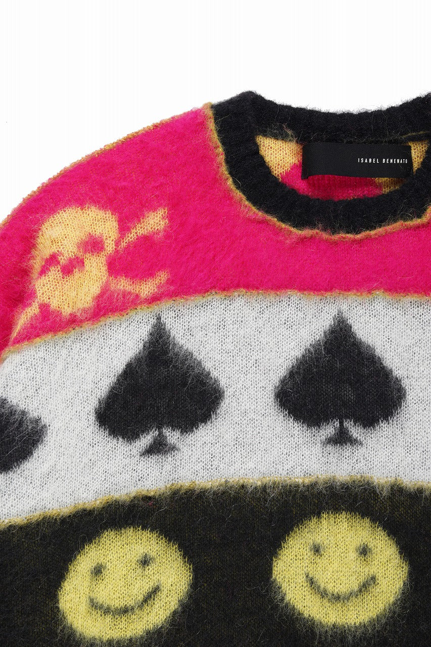 画像をギャラリービューアに読み込む, ISABEL BENENATO Wool Jacquarrd Intarsia Knit Jumper (MIX)