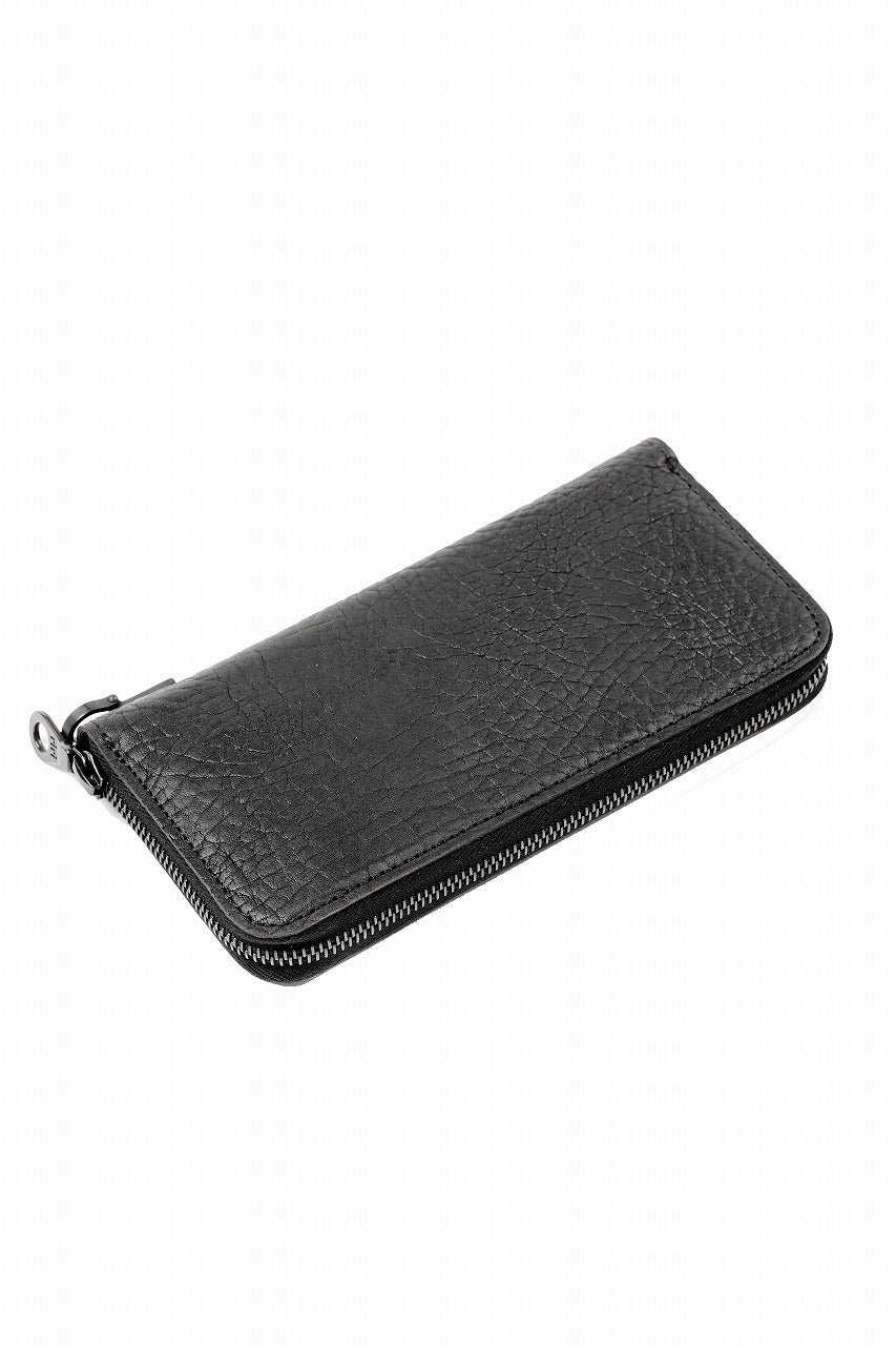 Load image into Gallery viewer, ISAMU KATAYAMA BACKLASH ROUND FASTNER WALLET / MARYAM HEAT SHRINK HORSE BUTT (BLACK)