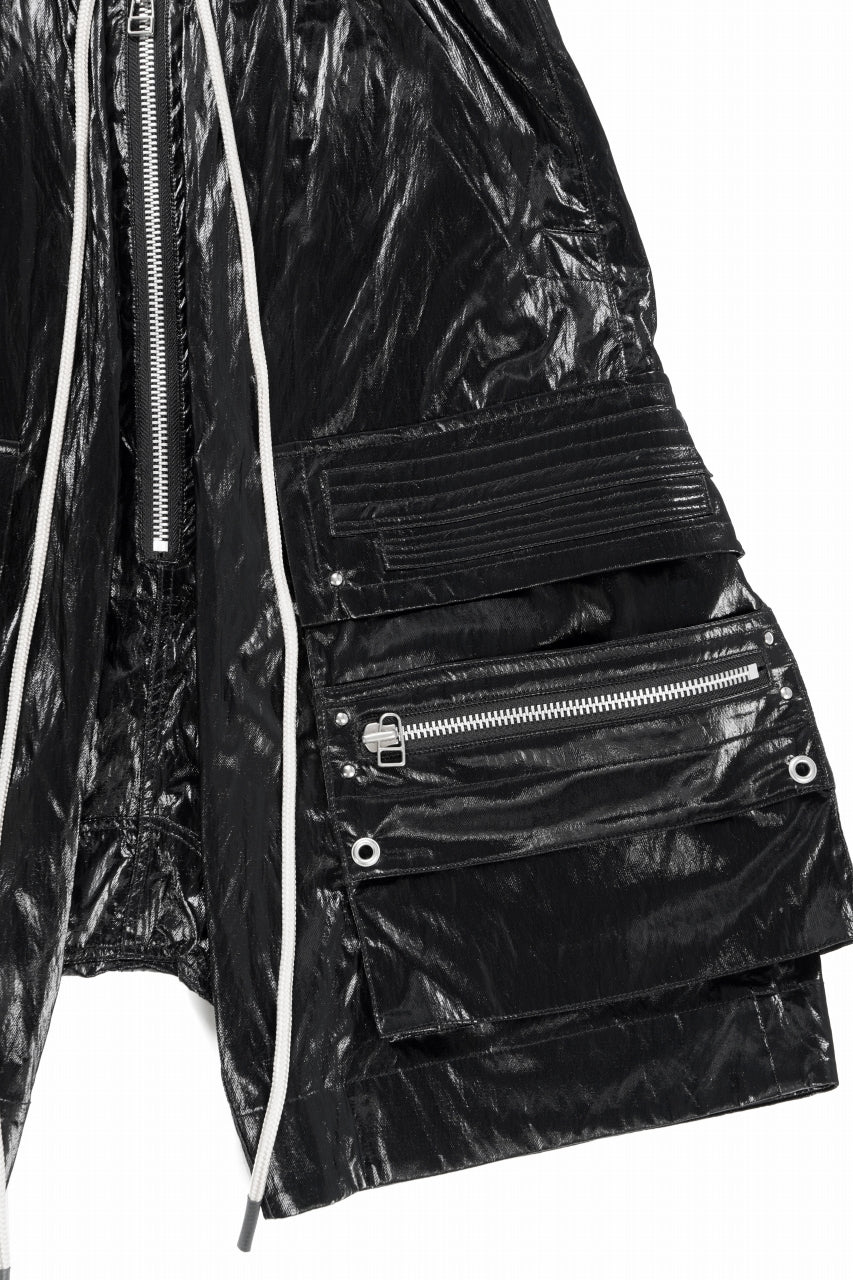 画像をギャラリービューアに読み込む, A.F ARTEFACT LEATHER TEC ZIP CARGO SHORTS (BLACK)