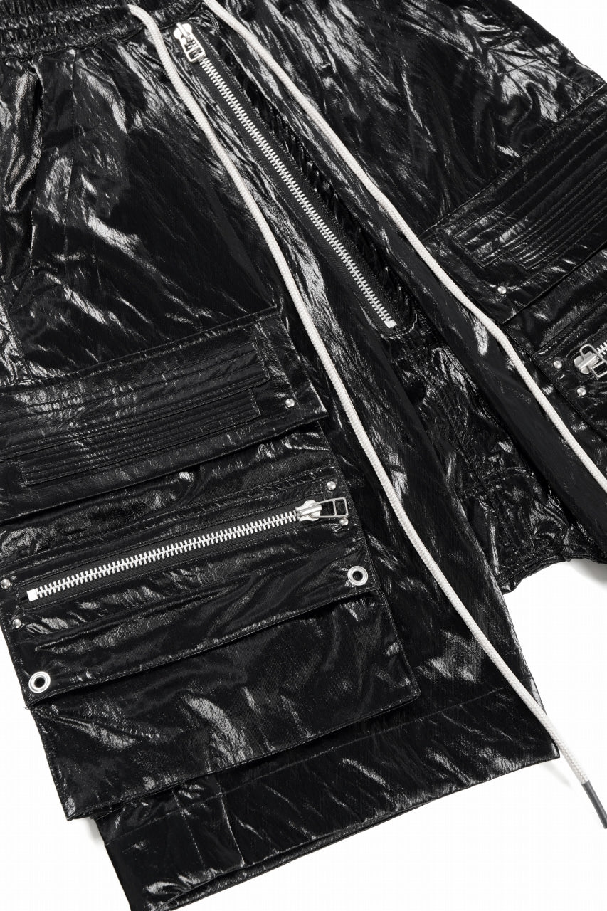 画像をギャラリービューアに読み込む, A.F ARTEFACT LEATHER TEC ZIP CARGO SHORTS (BLACK)