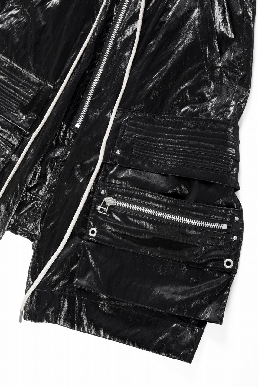 画像をギャラリービューアに読み込む, A.F ARTEFACT LEATHER TEC ZIP CARGO SHORTS (BLACK)