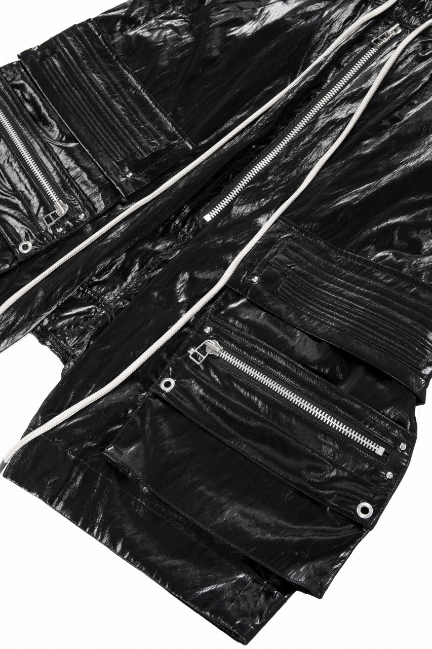 画像をギャラリービューアに読み込む, A.F ARTEFACT LEATHER TEC ZIP CARGO SHORTS (BLACK)