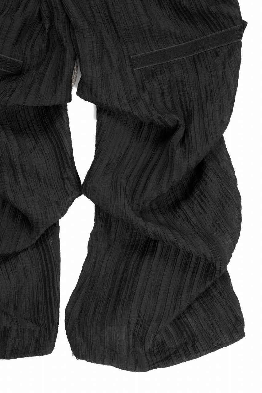 画像をギャラリービューアに読み込む, A.F ARTEFACT SHEER YO-RYU TUCK BAGGY PANTS (BLACK)
