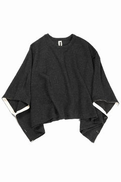 画像をギャラリービューアに読み込む, KLASICA WEARABLE BIG STOLE PONCHO / SHETLAND WOOL AMUNZEN (CARBON)