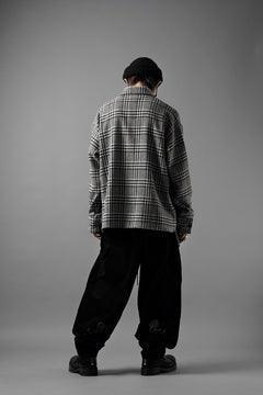 Load image into Gallery viewer, N/07 OPEN COLLAR L/S SHIRT / HOUNDSTOOTH GLEN CHECK (WHITE x BLACK)