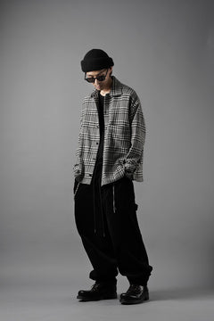 Load image into Gallery viewer, N/07 OPEN COLLAR L/S SHIRT / HOUNDSTOOTH GLEN CHECK (WHITE x BLACK)