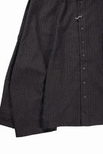 Load image into Gallery viewer, KLASICA EXTRA WIDE OUTER SHIRTS / FORK NEEDLE PUNCH SUPER 100's PENCIL STRIPE (IRON BROWN STRIPES)