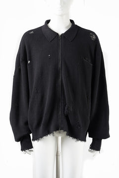 Load image into Gallery viewer, Professor.E DESTROYED KNIT JACKET (BLACK)