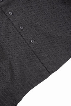 Load image into Gallery viewer, KLASICA EXTRA WIDE OUTER SHIRTS / FORK NEEDLE PUNCH SUPER 100's PENCIL STRIPE (IRON BROWN STRIPES)