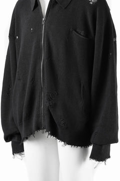 Load image into Gallery viewer, Professor.E DESTROYED KNIT JACKET (BLACK)