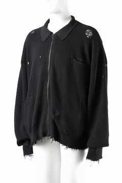 Load image into Gallery viewer, Professor.E DESTROYED KNIT JACKET (BLACK)