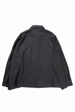 Load image into Gallery viewer, KLASICA EXTRA WIDE OUTER SHIRTS / FORK NEEDLE PUNCH SUPER 100's PENCIL STRIPE (IRON BROWN STRIPES)