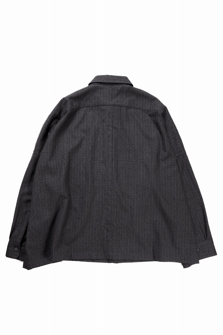 Load image into Gallery viewer, KLASICA EXTRA WIDE OUTER SHIRTS / FORK NEEDLE PUNCH SUPER 100's PENCIL STRIPE (IRON BROWN STRIPES)