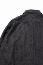 Load image into Gallery viewer, KLASICA EXTRA WIDE OUTER SHIRTS / FORK NEEDLE PUNCH SUPER 100's PENCIL STRIPE (IRON BROWN STRIPES)