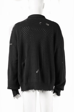Load image into Gallery viewer, Professor.E DESTROYED KNIT JACKET (BLACK)