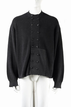 Load image into Gallery viewer, Professor.E DOUBLED BREASTED AGED KNIT (BLACK)