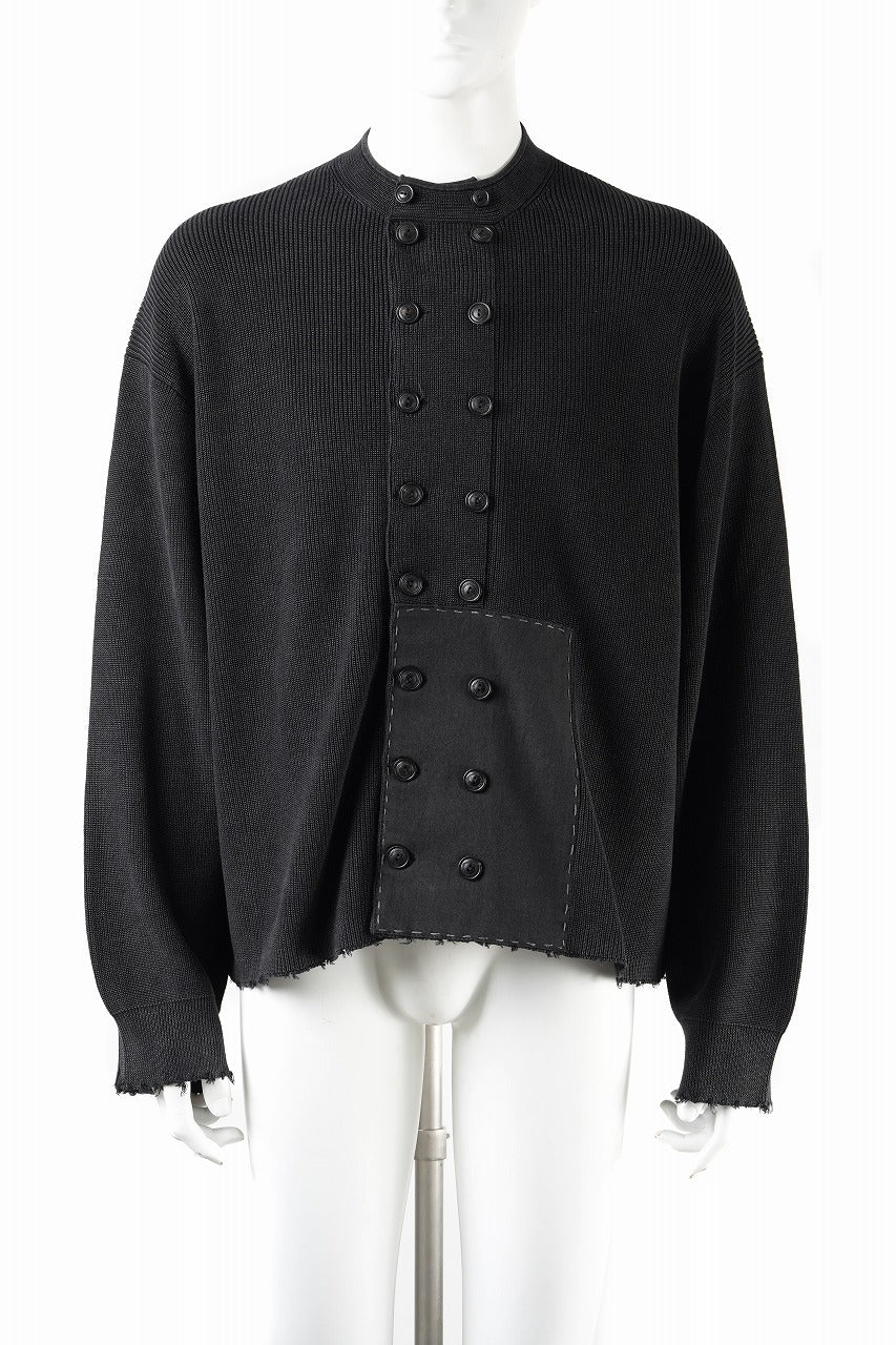 Load image into Gallery viewer, Professor.E DOUBLED BREASTED AGED KNIT (BLACK)