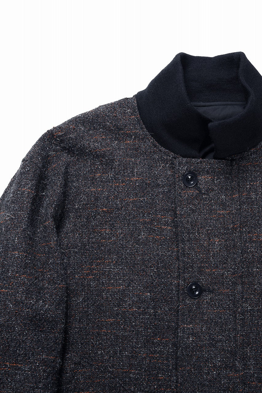 Load image into Gallery viewer, KLASICA VOLUME SLEEVE TANKERS BLOUSON / REGENERATED KEMP MIXED TWEED (MIX BROWN)
