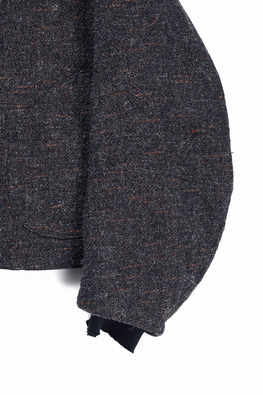 Load image into Gallery viewer, KLASICA VOLUME SLEEVE TANKERS BLOUSON / REGENERATED KEMP MIXED TWEED (MIX BROWN)