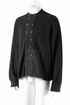 Load image into Gallery viewer, Professor.E DOUBLED BREASTED AGED KNIT (BLACK)